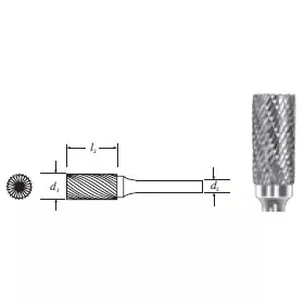 Carbide Cylinder Shape Bur (SA-5L6) Double Cut 1/2"