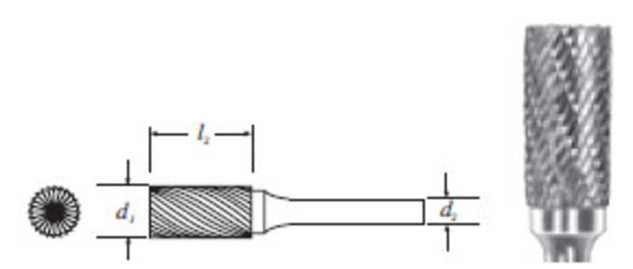 Carbide Cylinder Shape Bur (SA-6) Double Cut 5/8"