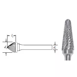 Carbide Taper w/ Radius End Bur (SL-3L6) Double Cut 3/8"