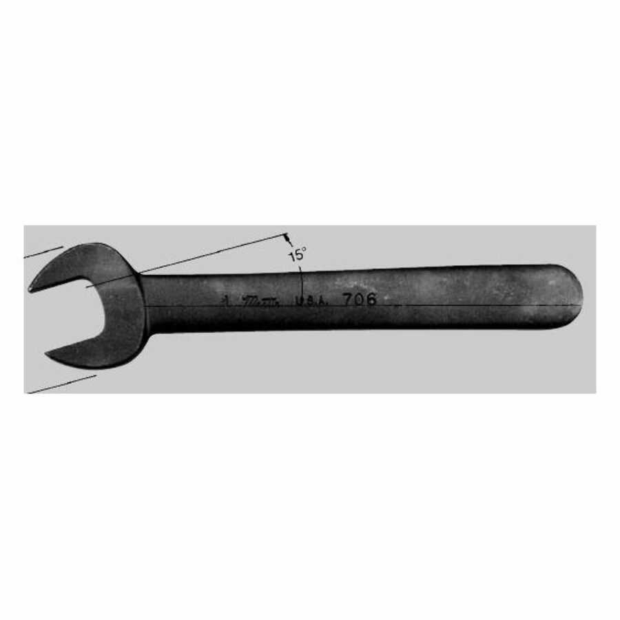Single Head Industrial Black Open End Wrench - 3-3/8" Wrench Ope