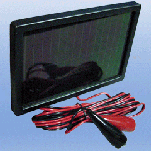 Solar Powered Battery Maintainer w Alligator Clips