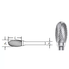 Carbide Oval Shape Bur (SE-3L6) Single Cut 3/8"