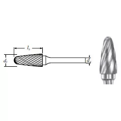 Carbide Tree Shape Bur (SF-3NF) Nonferrous Cut 1/2"