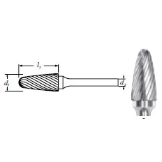 Carbide Tree Shape Bur (SF-3L6) Single Cut 3/8"