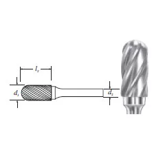 Carbide Cylinder Shape Bur w/ Radius End (SC-3NF) Nonferrous Cut