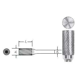 Carbide Cylinder Shape Bur w/ End Cut (SB-3L) Single Cut 3/8"