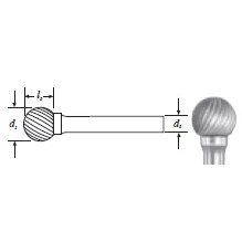 Carbide Ball Shape Bur (SD-3L6) Single Cut 3/8"