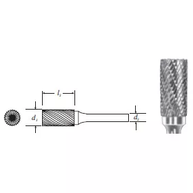Carbide Cylinder Shape Bur (SA-3L) Double Cut 3/8"