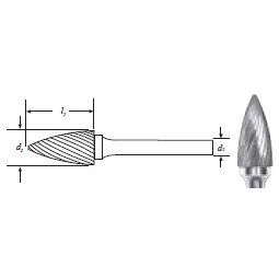 Carbide Tree Shape Bur w/ Pointed End (SG-3) Single Cut 3/