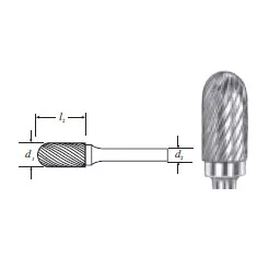 Carbide Cylinder Shape Bur w/ Radius End (SC-3) Single Cut 3/8"