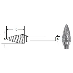 Carbide Tree Shape Bur w/ Pointed End (SG-1) Double Cut 1/