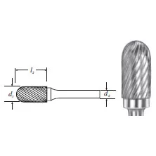 Carbide Cylinder Shape Bur w/ Radius End (SC-1) Single Cut 1/4"