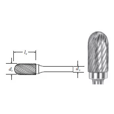 Carbide Cylinder Shape Bur w/ Radius Cut (SC-1) Single Cut 1/4"