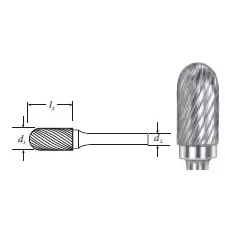 Carbide Cylinder Shape Bur w/ Radius End (SC-11) Single Cut 1/8"