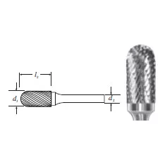 Carbide Cylinder Shape Bur w/ Radius End (SC-14) Double Cut 3/16
