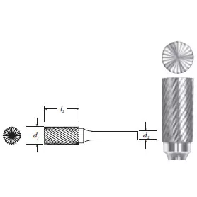 Carbide Cylinder Shape Bur w/ End Cut (SB-14) Single Cut 3/16"