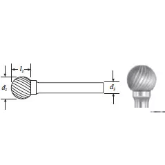 Carbide Ball Shape Bur (SD-11) Double Cut 1/8"