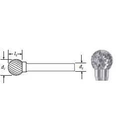 Carbide Ball Shape Bur (SD-11) Double Cut 1/8"