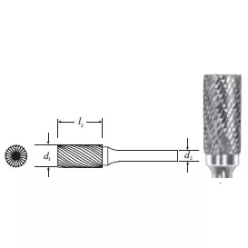Carbide Cylinder Shape Bur (SA-14) Double Cut 3/16"