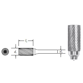 Carbide Cylinder Shape Bur (SA-51) Single Cut 1/4" (1/8" Shank)