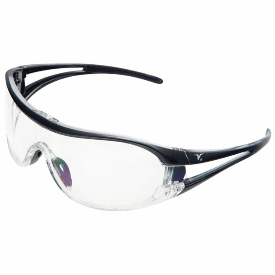 Veratti V6 Safety Glasses Black Frame, Clear Lens