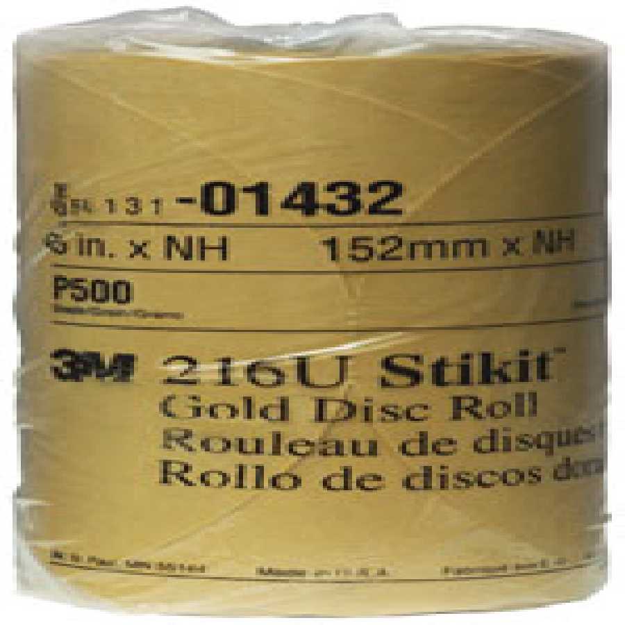 Stikit Gold Disc Roll, 6 Inch, P500A Grade 175/Roll