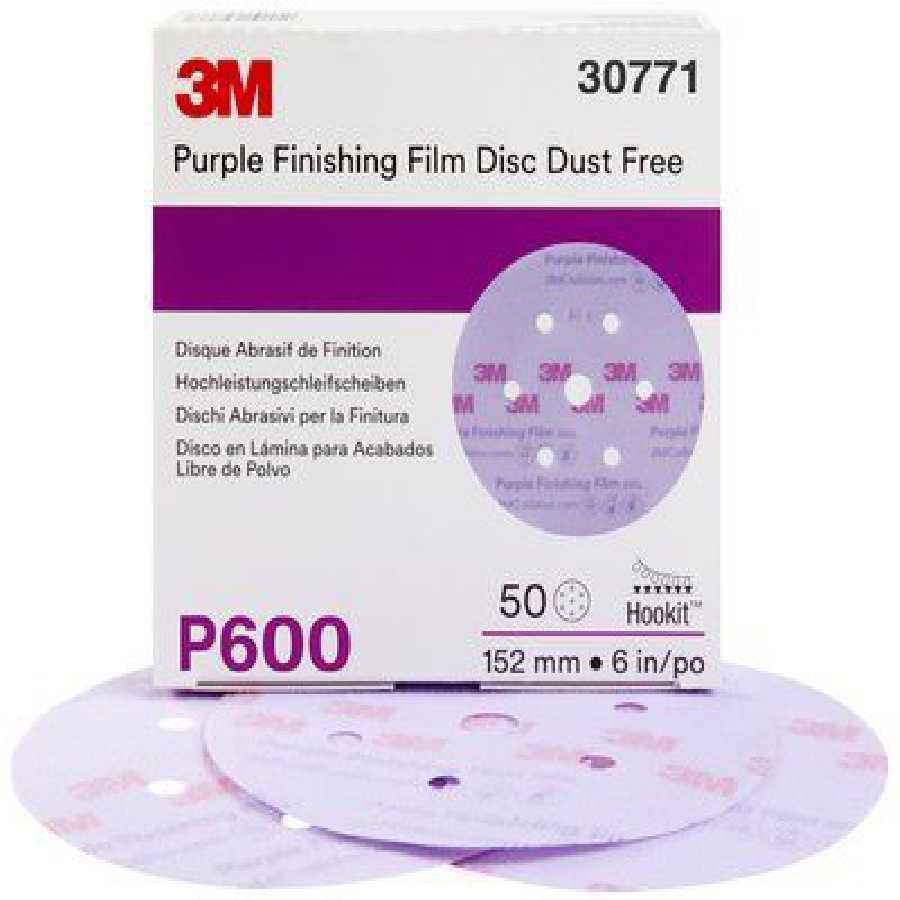 Purple Finishing Film Hookit Disc Dust-Free, 6 Inch, P600 Grade