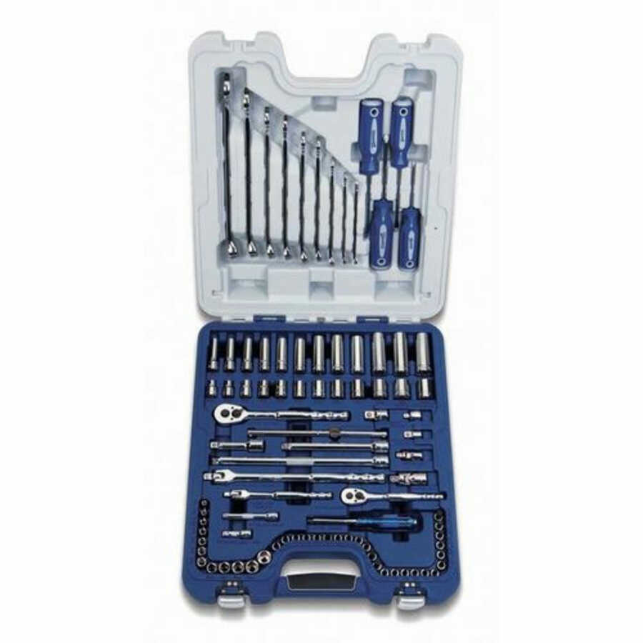 1/4 & 3/8 In Drive Master Socket, Wrench and Screwdriver Set 6 &