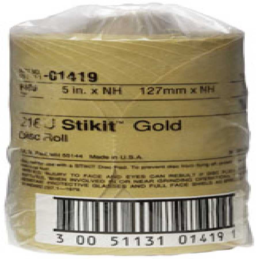 Stikit Gold Paper Disc Roll 216U, 5 Inch, 400 Grade 175/Roll