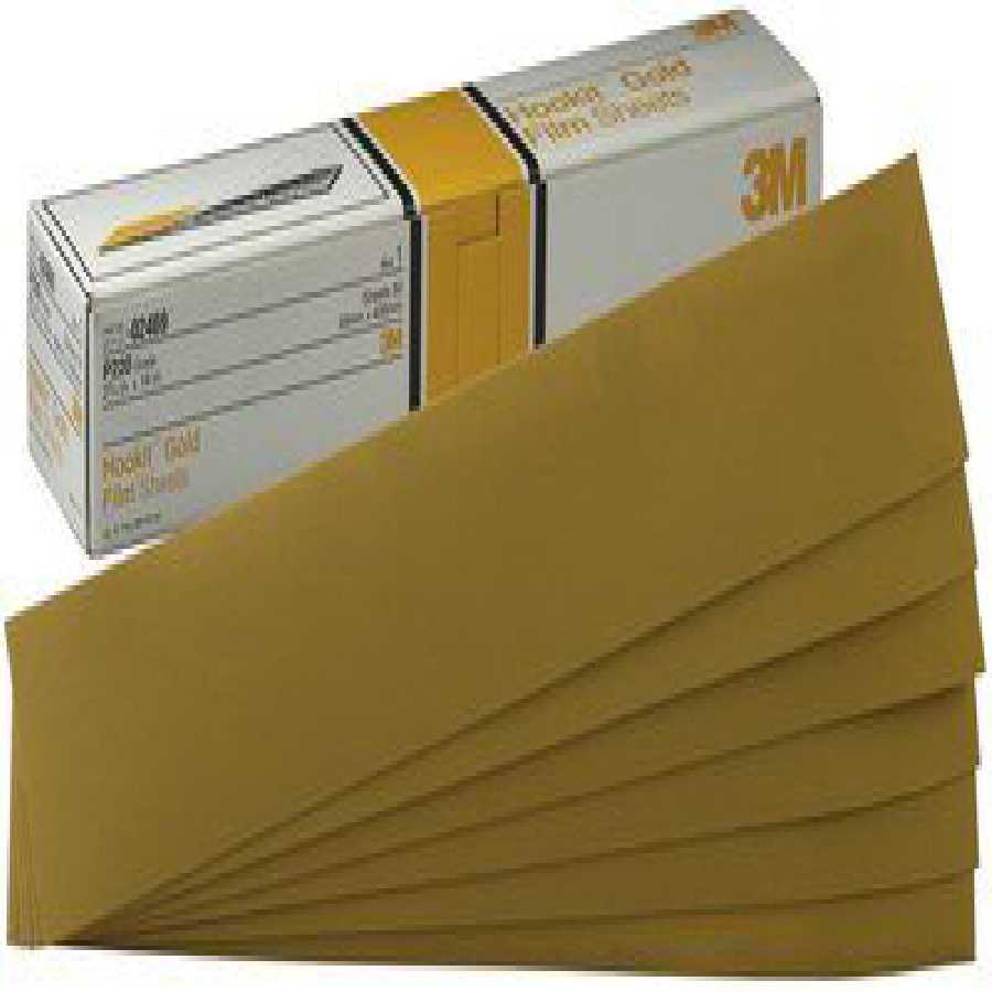 Hookit Gold Film File Sheet, 220 Grade, 2 3/4 Inches x 16 Inches