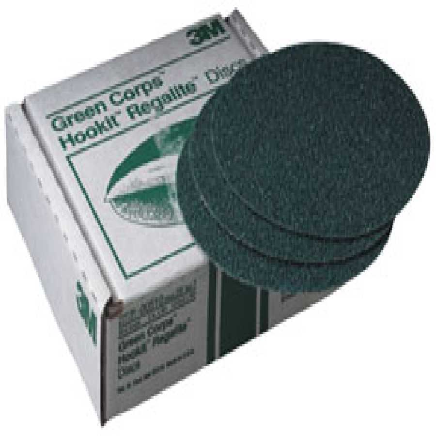 Green Corps Hookit Regalite Disc, 6 Inch, 40E Grade 25/Box