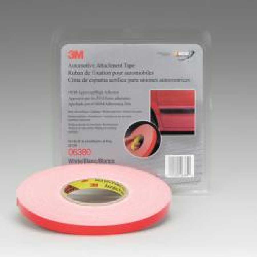 Automotive Attachment Tape, White, 1/2 Inch X 20 Yards