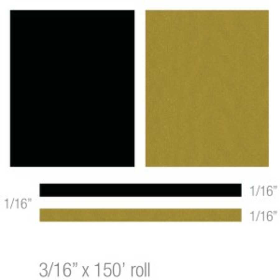 Scotchcal Elite Double Striping Tape, 3/16 inch, Black/Gold Met