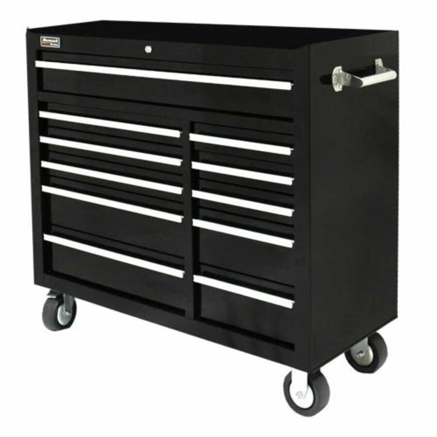 41 Inch 11 Drawer SE Series Rolling Cabinet Black