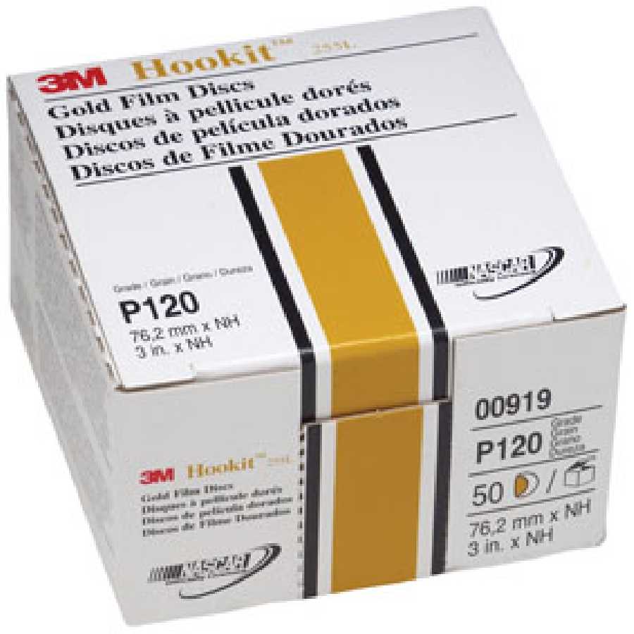 Hookit Gold Disc, 3 Inch, P120C Grade 50/Box