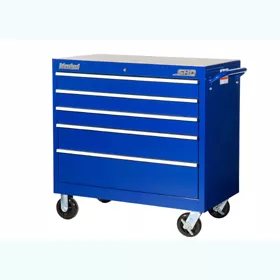 42" 5 Drawer Deep Industrial Tool Cabinet (Blue)