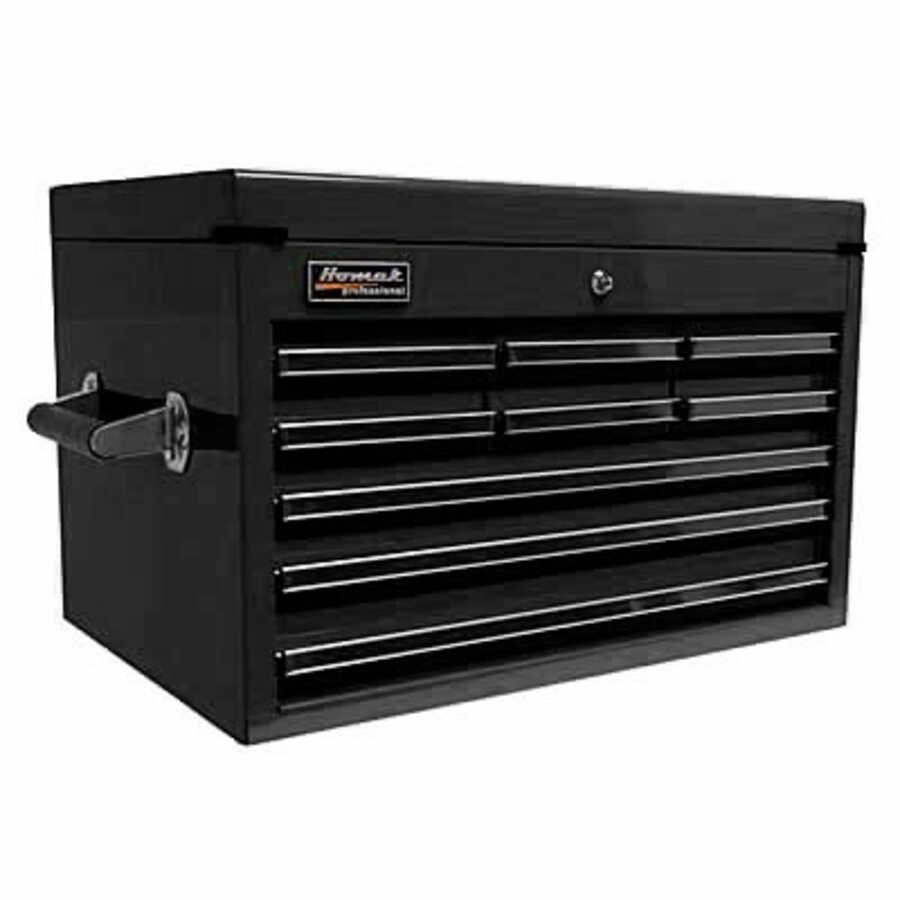 27" Professional Series 9 Drawer Extended Top Chest Black