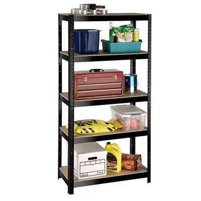 Boltless Slotted 5 Shelf Steel Wall Shelving Unit