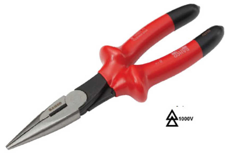 1000V Insulated Heavy Duty Long Nose Pliers 8 1/4"