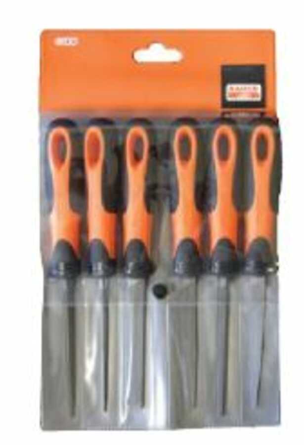 6 pc File Set With Plastic Handles