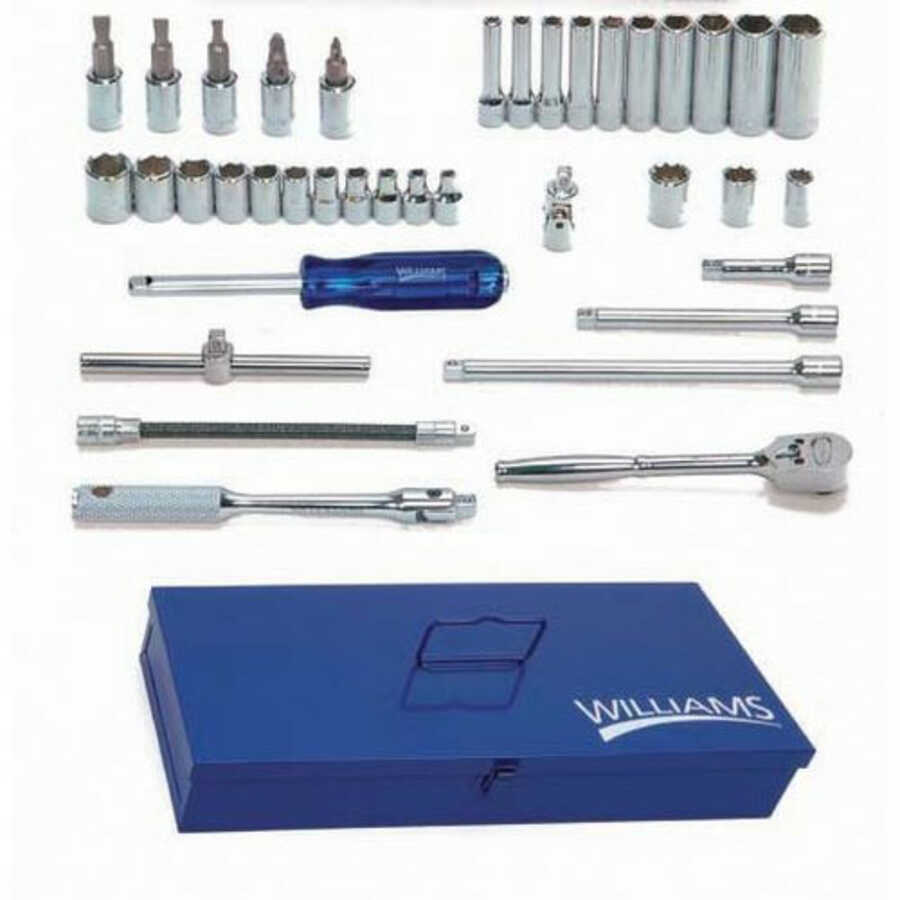 27-Piece Snap-on Industrial Brand JH Williams Williams 50661 1/4-Inch Drive Socket and Drive Tool Set