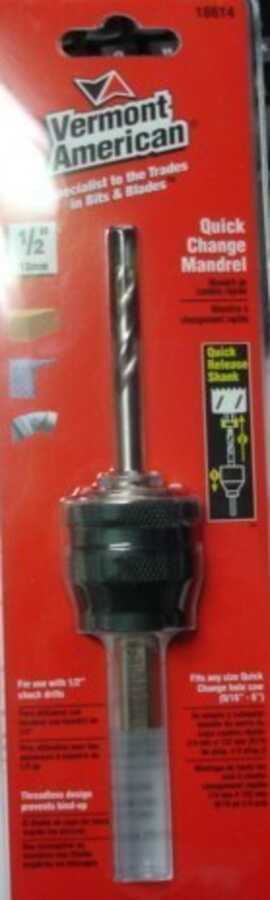 1/2" Quick Change Holesaw Mandrel