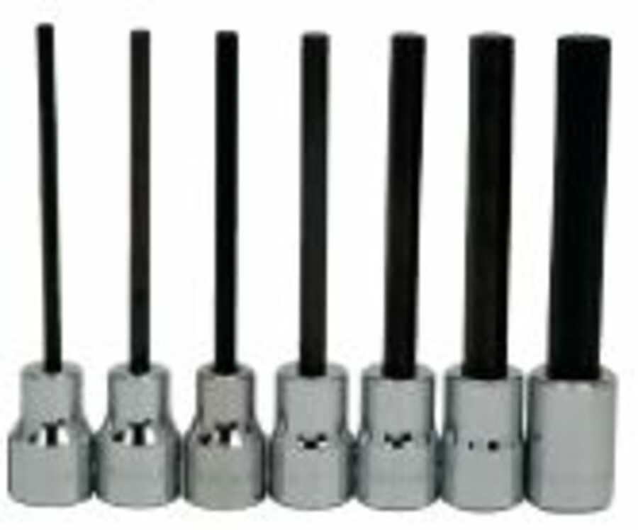 8 Piece SAE Hex Bit Socket Set on Clip Rail