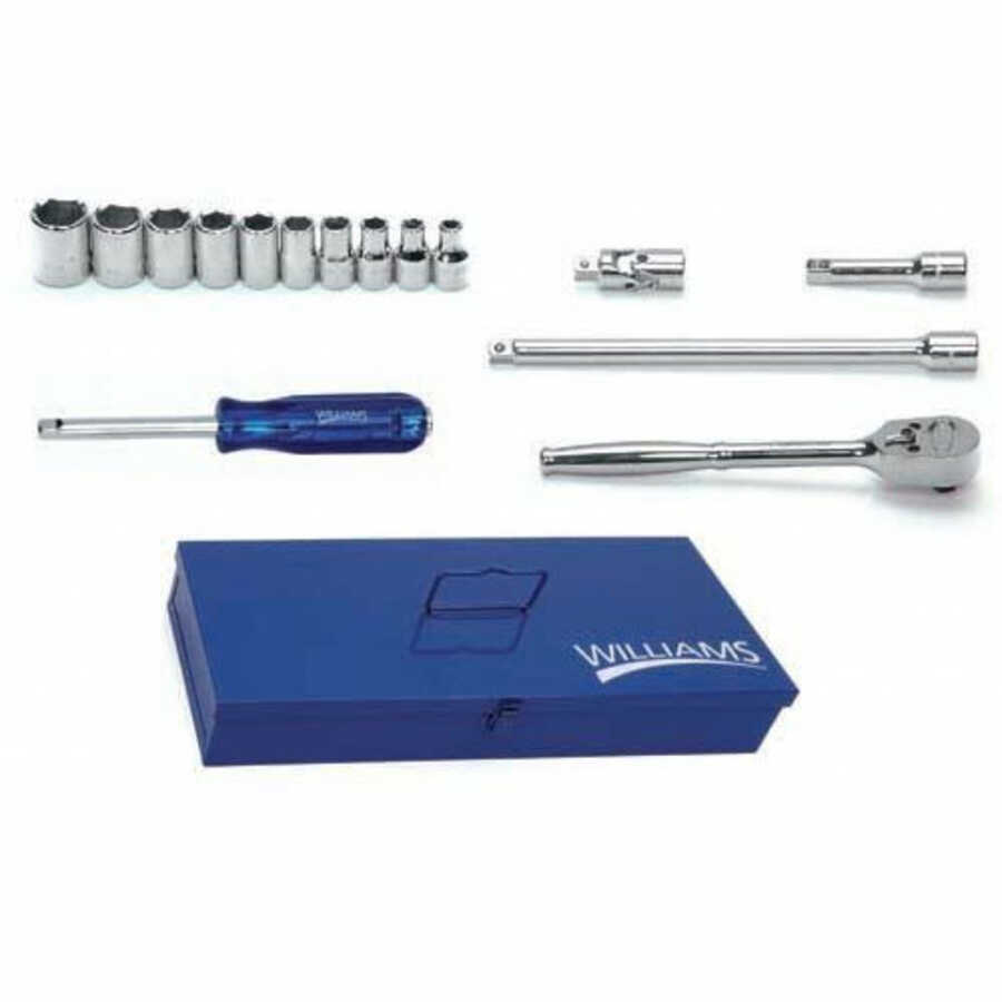 15 pc 1/4" Drive -Point SAE Shallow Socket and Drive Tool Set Pa
