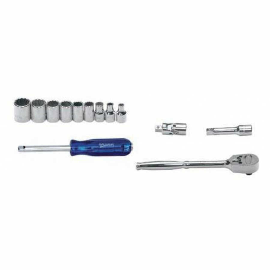 13 pc 1/4" Drive 12-Point SAE Shallow Socket and Drive Tool Set