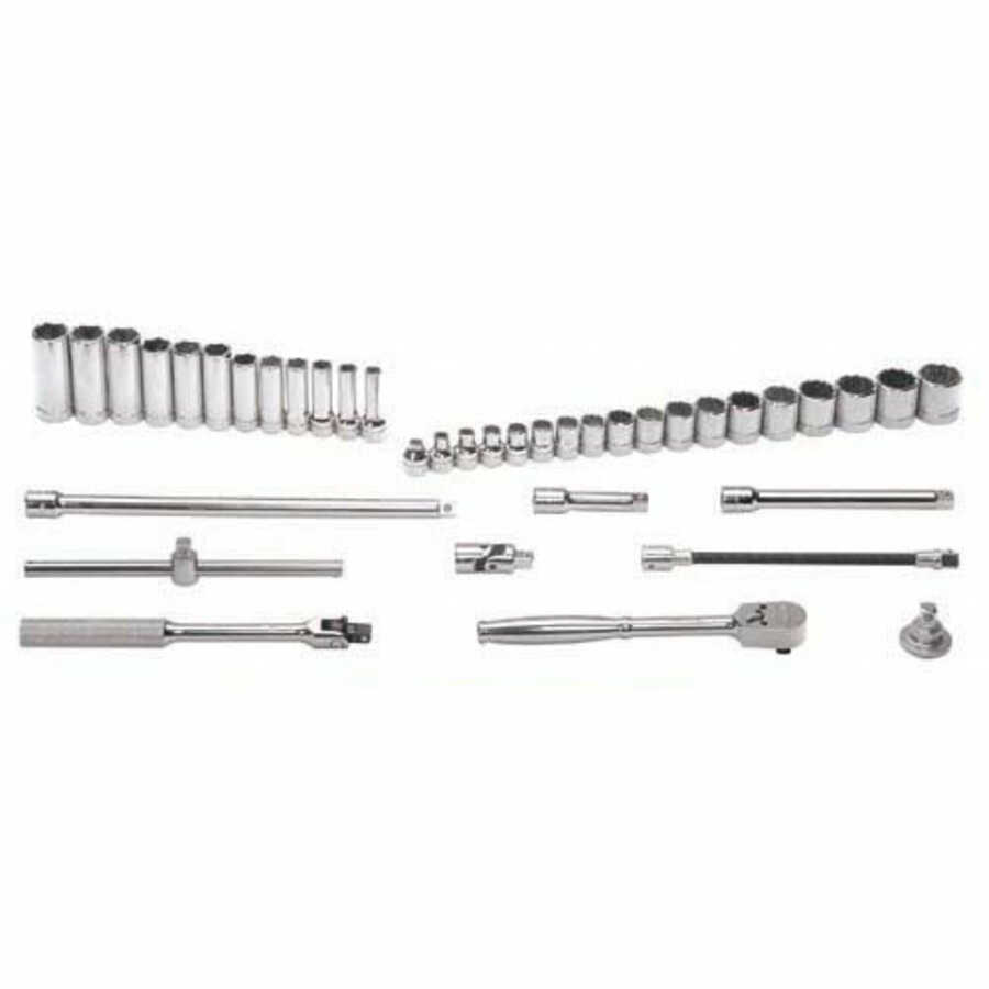 39 pc 3/8" Drive 6 & 12-Point Shallow and Deep Socket and Drive