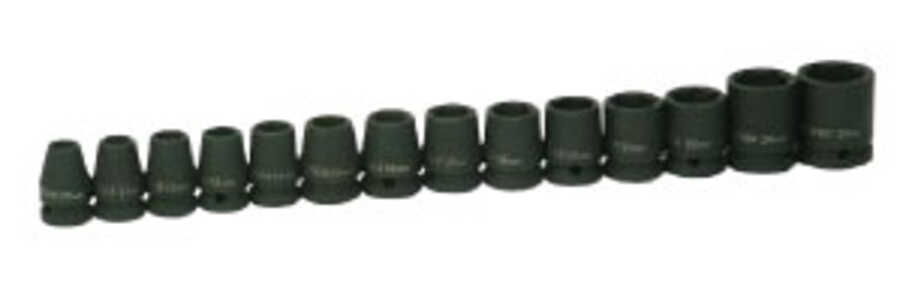 14 Piece 1/2" Drive Metric Shallow 6 Point Impact Socket Set on