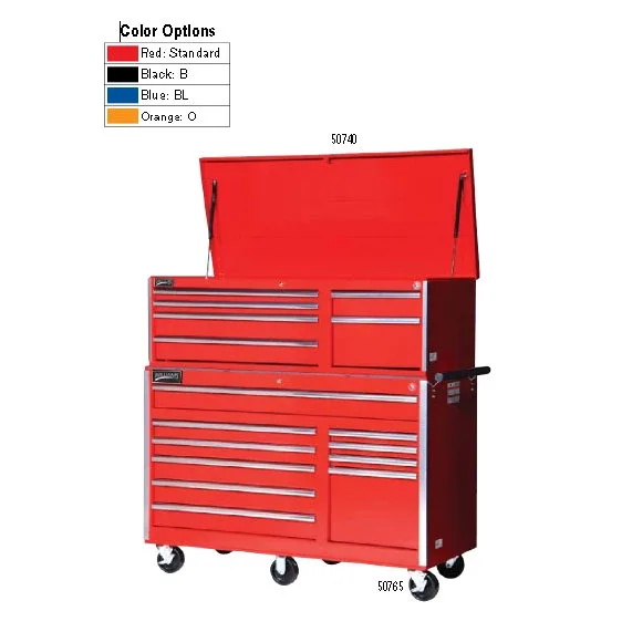 (image for) 10 Drawer Super Value Roll Cabinet 56" X 24" Orange