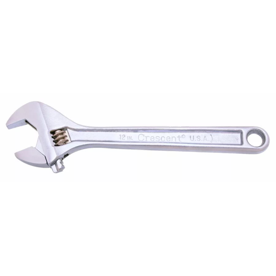 12" Chrome Finish Adjustable Wrench