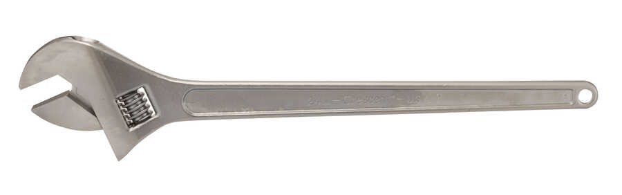 24" Chrome Finish, Tapered Handle, Adjustable Wrench